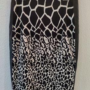 Nicole Miller Artelier Pencil Skirt Giraffe Animal Print Sz 10
